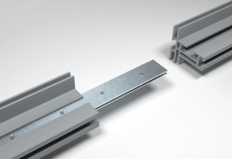 Plaats de extensionset in het frame