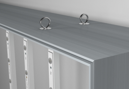 Modulaire constructie hangend textielframe