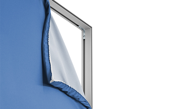 Textielframe voorzien van print inbouw frame