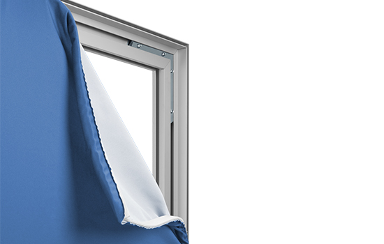 Textielframe met blauwe print