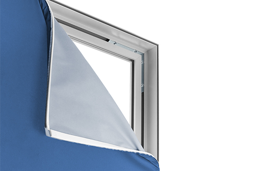 Aluminium frame met textielprint