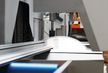 Curved textielframe op een evenement