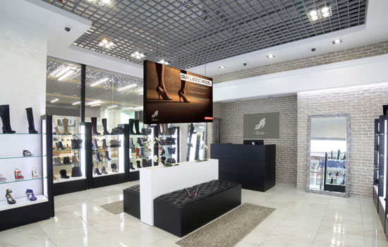 Hangende banner met doek