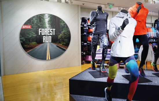 Gebogen textiel wandframe