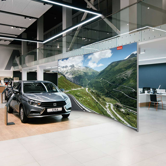 Gebogen scheidingswand