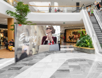 gebogen informatiewand